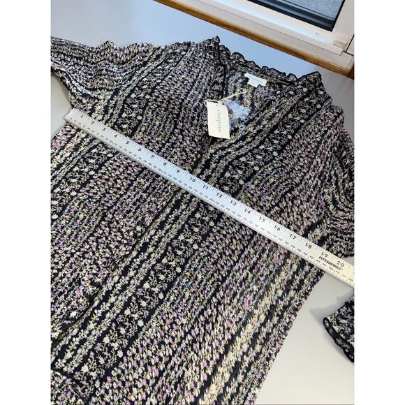 Sundance Quinn Floral Print Drop Waist Ruffle long sleeve Shift Dress Size M NEW - Picture 9 of 15
